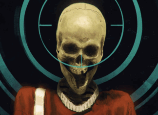 Ensign’s Log: STAR TREK: REDSHIRTS: GHOST OF THE 21st CENTURY advance review Star Trek: Redshirts: Ghost of the 21st Century cover featuring a skeleton in crosshairs wearing a TOS movie-era Starfleet uniform.