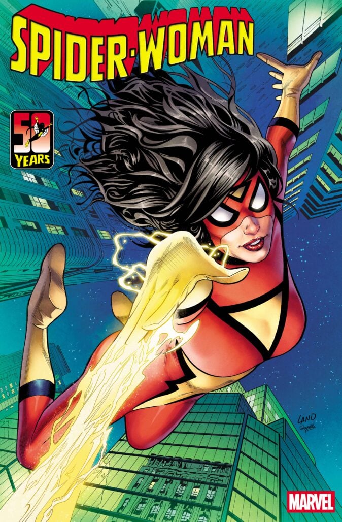 Spider-Woman 50th Anniversary Special cover by Greg Land