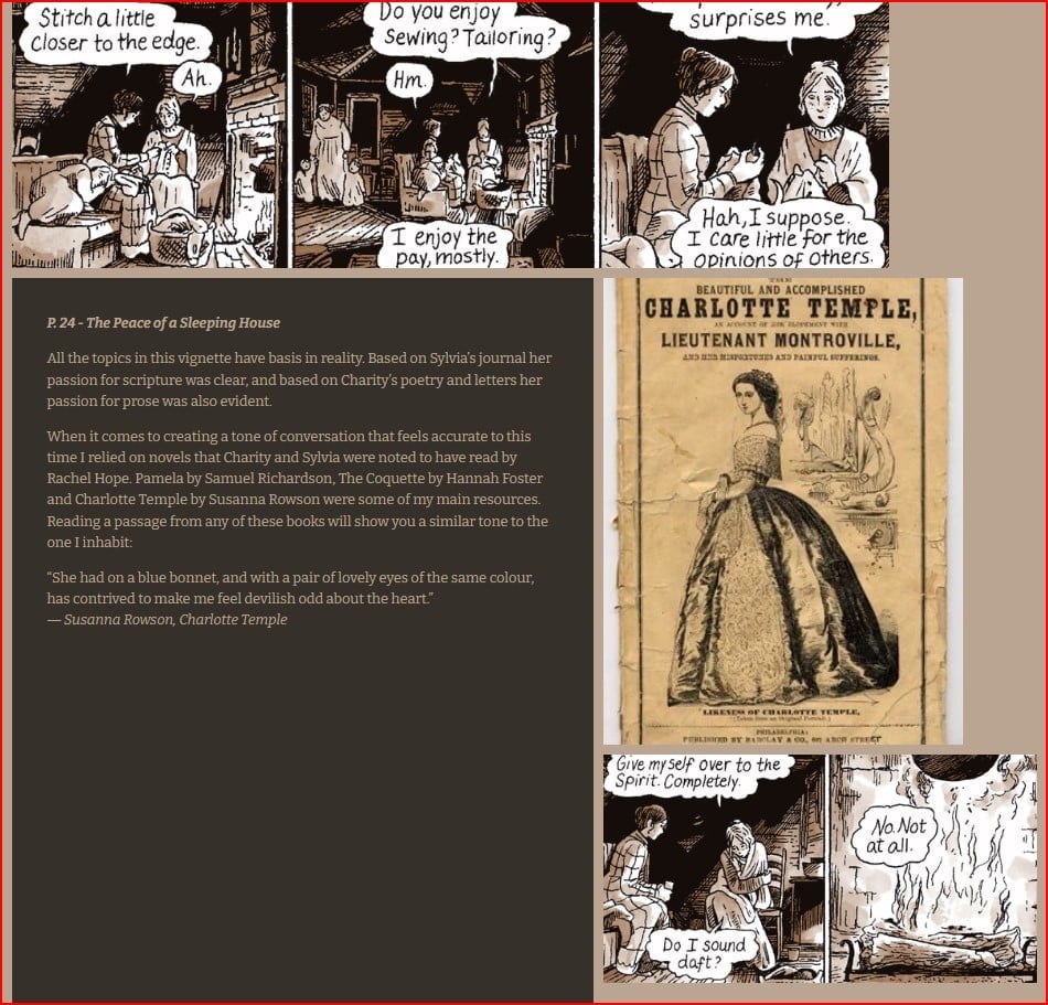 Screenshot from Tillie Walden's Charity and Sylvia website
