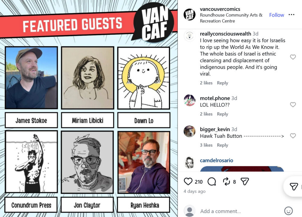 Screenshot of VanCAF's 2026 featured guests announcement