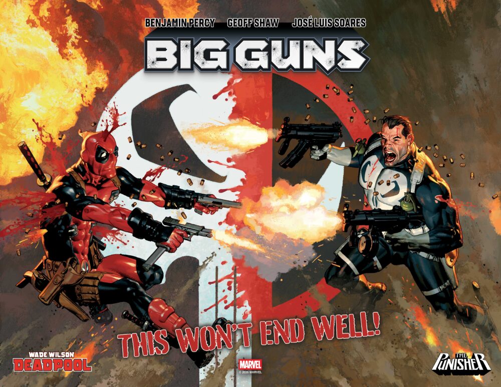 Connecting variant covers for Wade Wilson: Deadpool #8 and Punisher #8 by Josemaria Casanovas