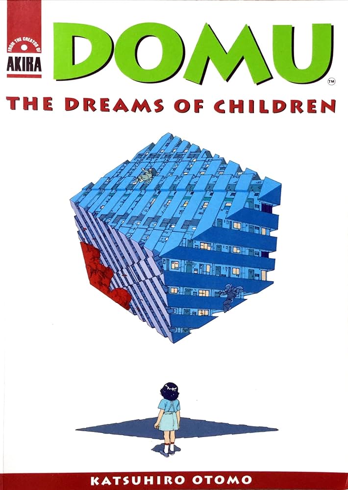 Domu: A Child's Dream cover. A child stands in front of a large floating cube.