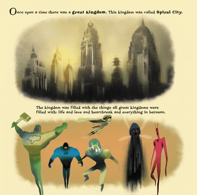 The storybook opening to Black Hammer: Spiral City #1.