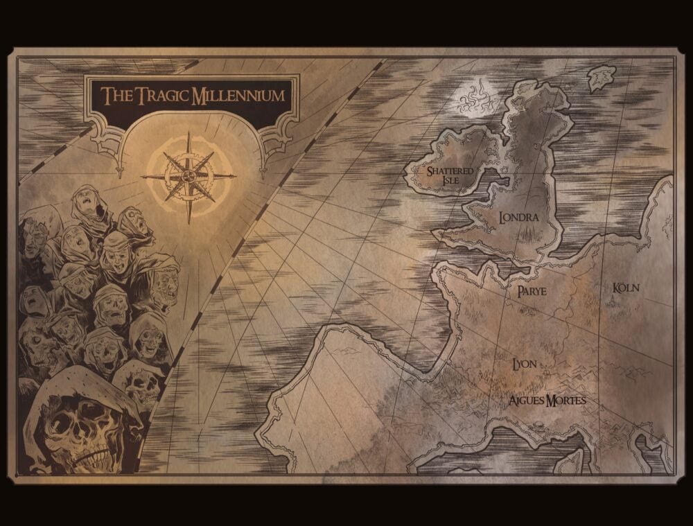 Hawkmoon: The Mad God #1 Cover D Map Wraparound by Benoît Dellac