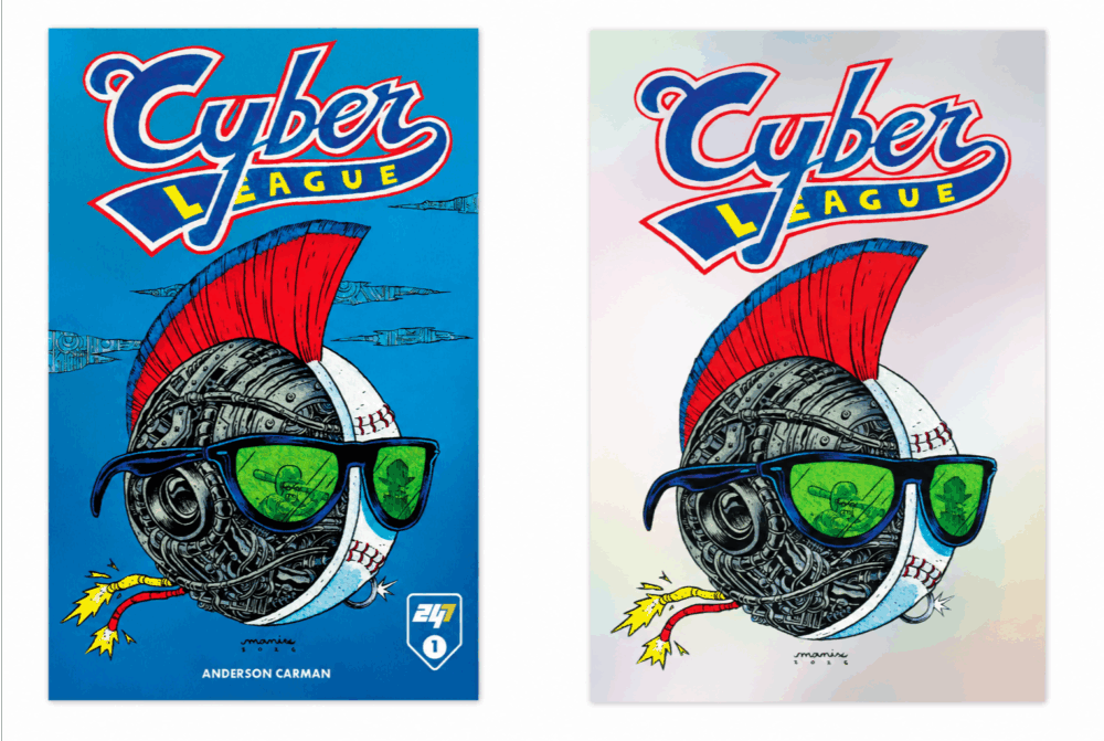 CYBER LEAGUE BASEBALL: THE NATURALS MAJOR LEAGUE HOMAGE #1 SDCC covers