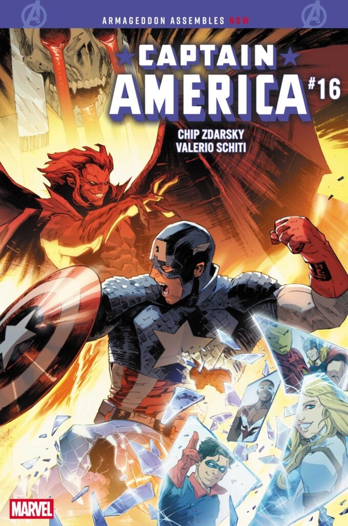 Captain America #16 cover art by Valerio Schiti