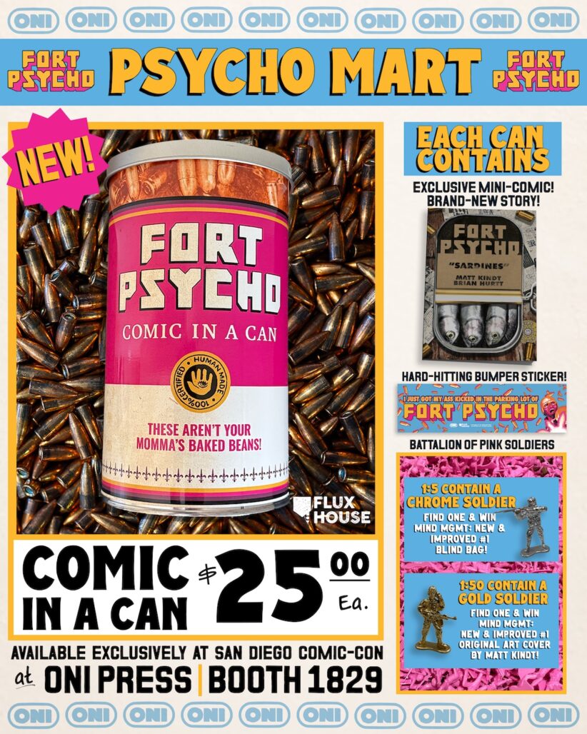Fort Psycho "Comic in a Can" ad