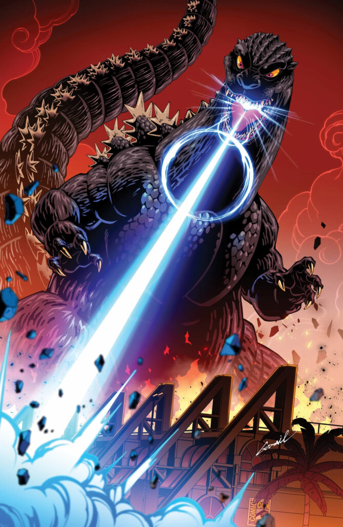 Godzilla vs. America: San Diego variant by Godfall