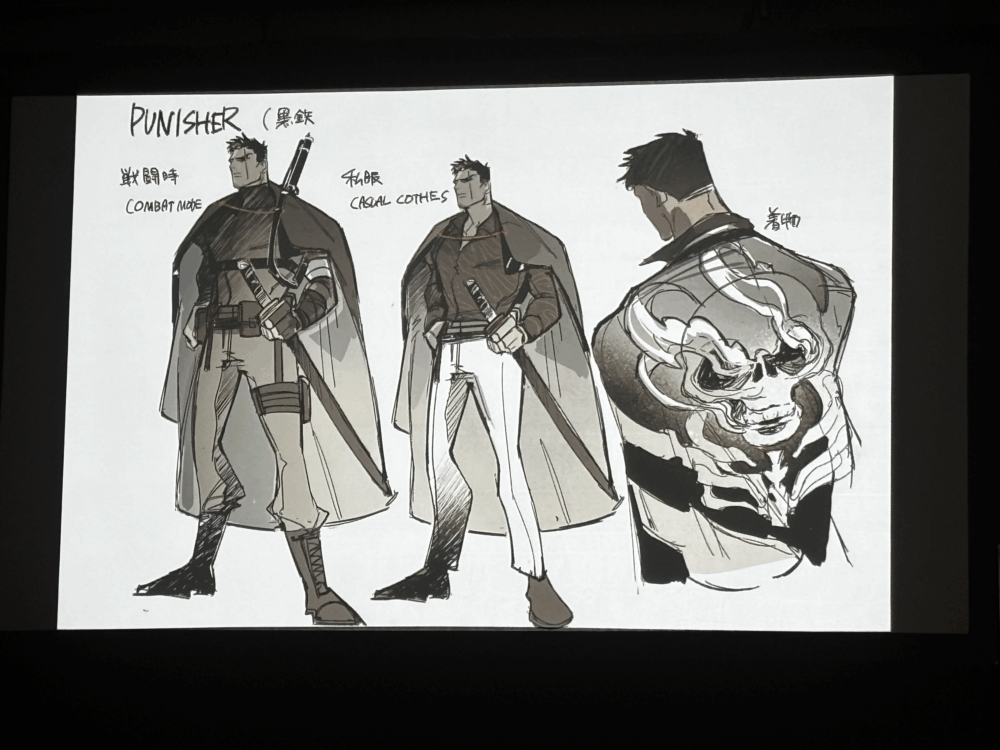 Punisher character design sheet