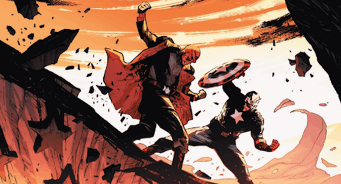MarvelRundown715Banner Red Skull fights Captain America in Hell on the cover of Captain America #13