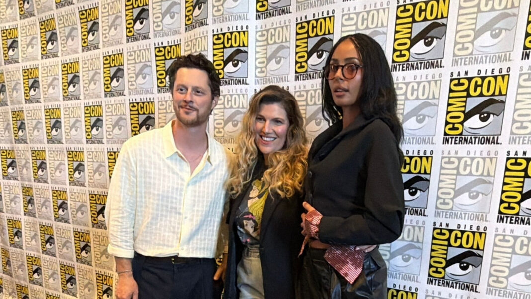 Noah Reid, Kat Sandler, and Clark Backo (Yaga) at SDCC 2026
