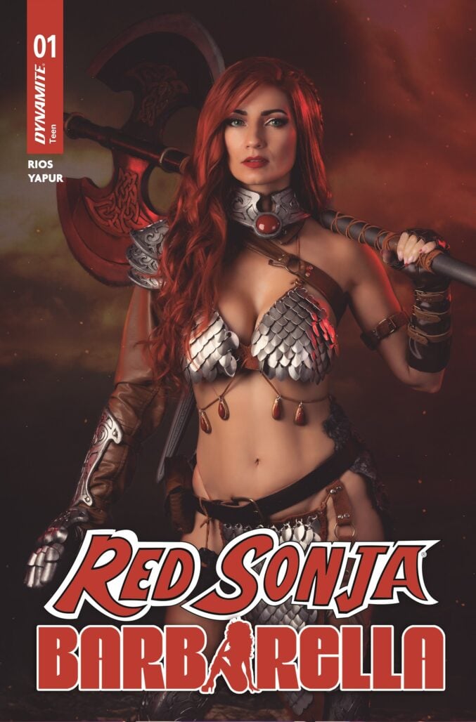 Red Sonja/Barbarella #1 cosplay cover (Red Sonja)