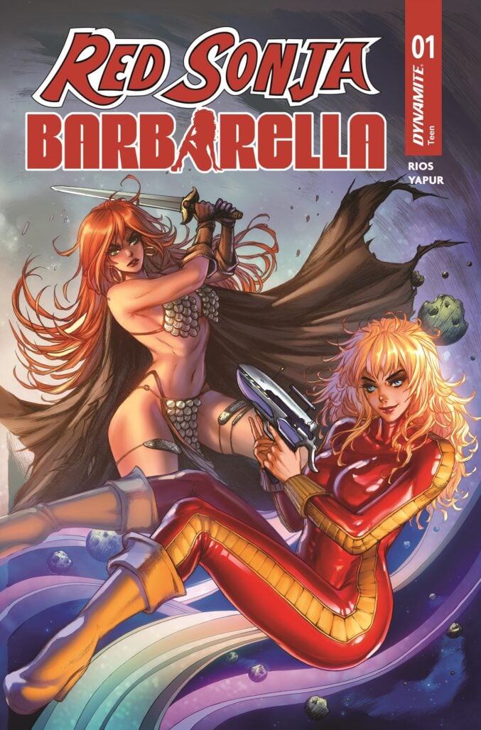 Red Sonja/Barbarella #1 cover by Collette Turner