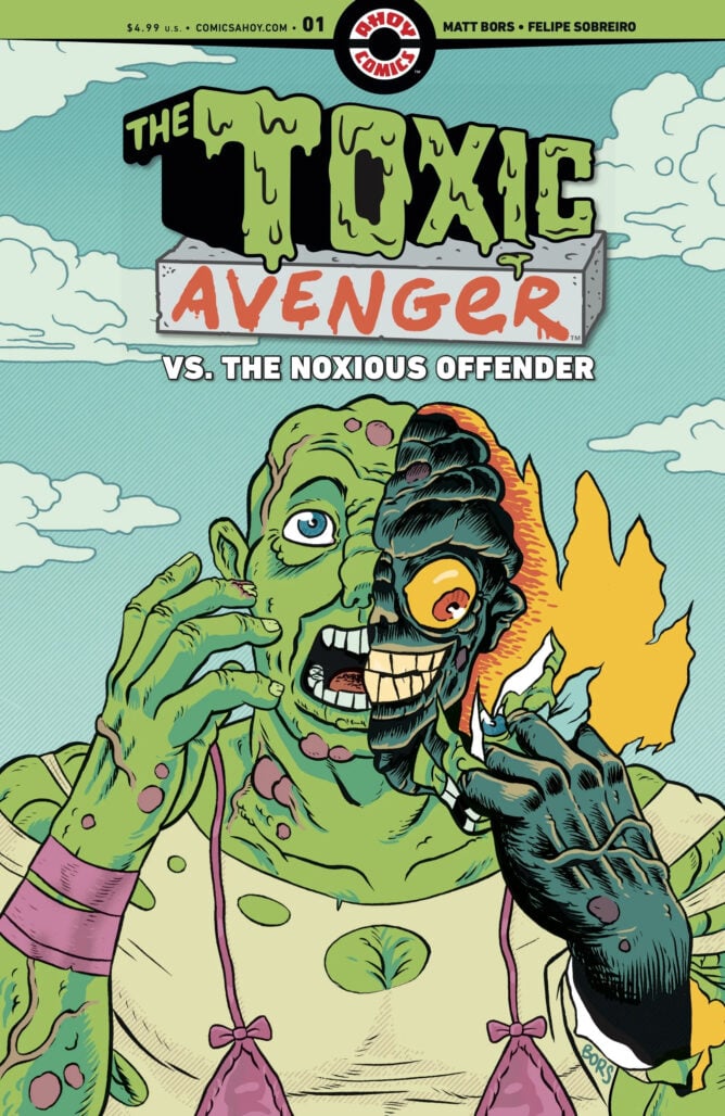 The Toxic Avenger vs the Noxious Offender #1 cover by Matt Bors