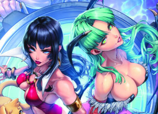 VAMPIRELLA to star in DARKSTALKERS and PATHFINDER crossovers Vampirella vs Darkstalkers #1 featured
