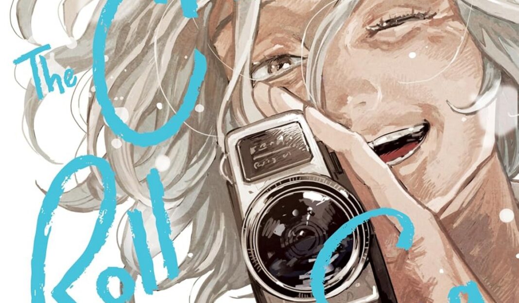 credits roll into the sea header The cover of The Credits Roll Into the Sea. An older woman smiles as she holds a movie camera. One of her eyes is closed.