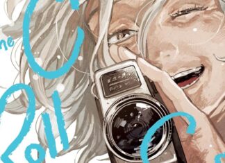 Beat’s Bizarre Adventure: CREDITS ROLL INTO THE SEA sets sail The cover of The Credits Roll Into the Sea. An older woman smiles as she holds a movie camera. One of her eyes is closed.