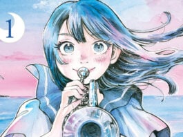 MANGA REVIEW: CRESCENT MOON MARCHING puts on a lovely performance crop of cover depicting mizuki holding trumpet and facing the viewer