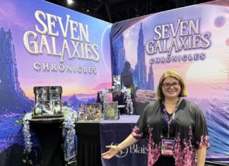 SDCC ’26: Visiting the Lilac Grove Entertainment booth, feat. The SEVEN GALAXIES CHRONICLES S.G. Blaise at the Lilac Grove Entertainment booth feat. The Seven Galaxies Chronicles