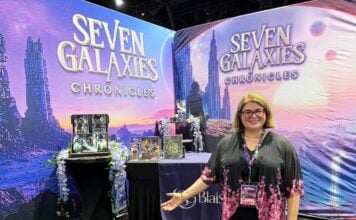SDCC ’26: Visiting the Lilac Grove Entertainment booth, feat. The SEVEN GALAXIES CHRONICLES S.G. Blaise at the Lilac Grove Entertainment booth feat. The Seven Galaxies Chronicles