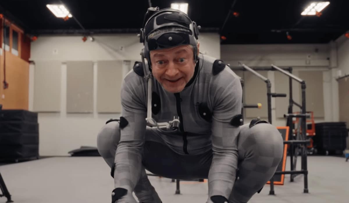 Andy Serkis filming The Lord of the Rings The Hunt for Gollum Andy Serkis filming The Lord of the Rings: The Hunt for Gollum
