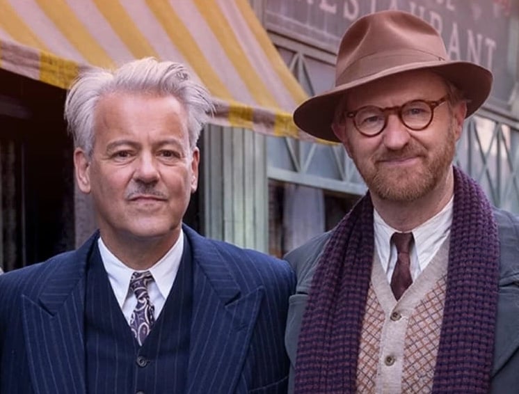 Rupert Graves and Mark Gatiss on the set of Bookish