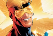The Beat Digest 08/04/26: BOOSTER GOLD hits turbulence Detail of Booster Gold #32 (2010)'s cover by Kevin Maguire