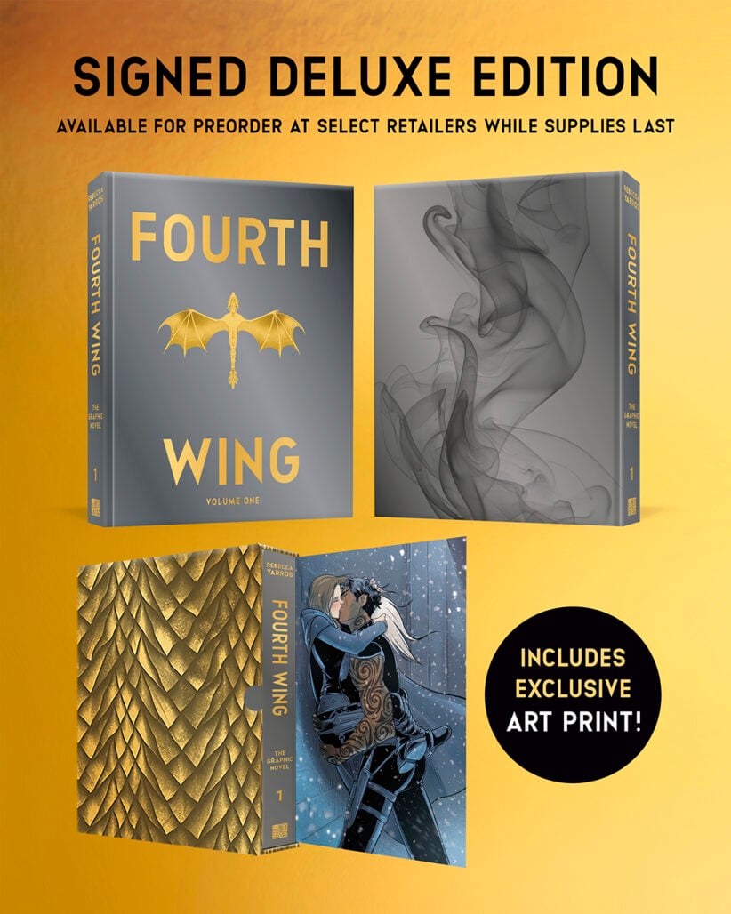 Fourth Wing, The Graphic Novel Vol. 1 deluxe edition cover