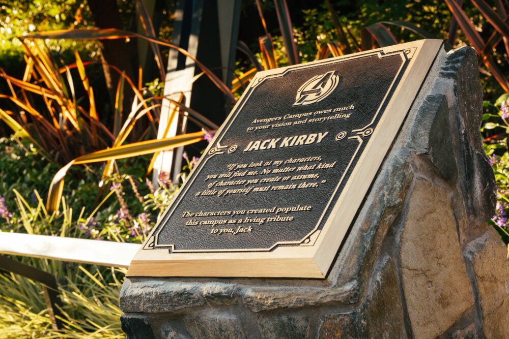 Jack Kirby's plaque at Disney California Adventure Park