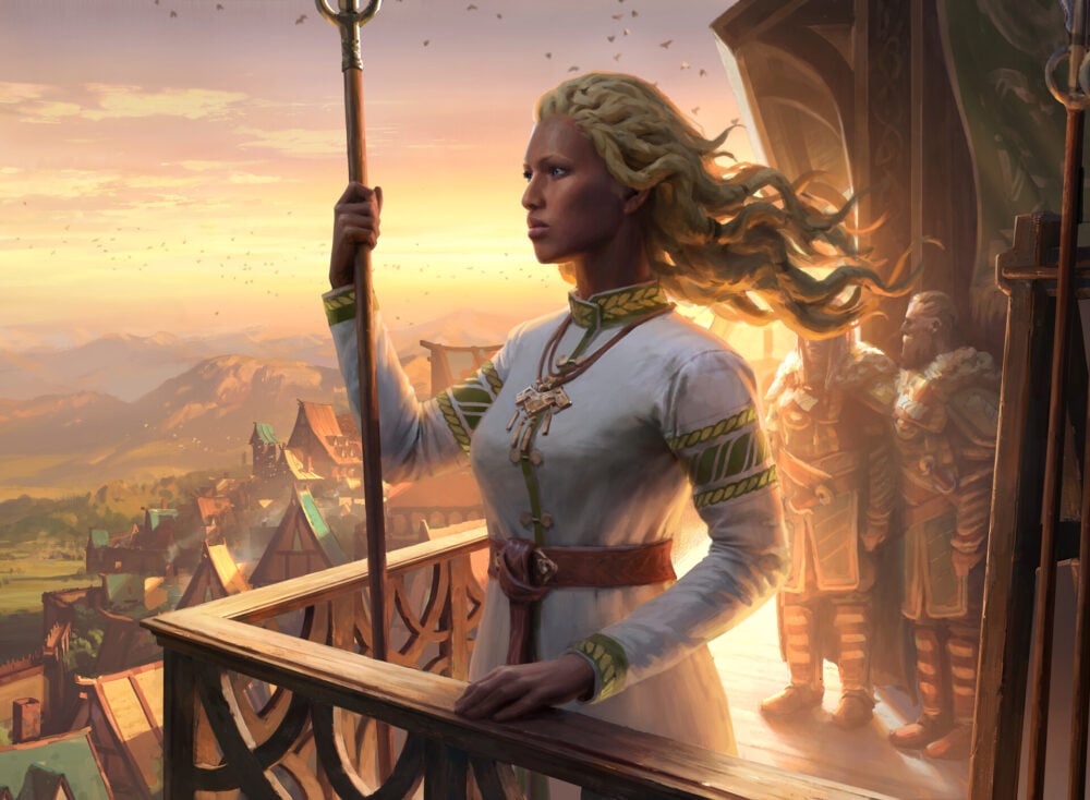 Éowyn in Magic: The Gathering. Art by Sean Vo