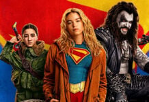 Official SUPERGIRL video made private after AI allegations Supergirl ensemble poster featuring Lobo header