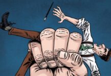 Graphic Novel Review: THE DISSIDENTS gives an unflinching look at a U.S. era similar to our own Cover image of a cartoonist being held by a giant fist