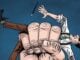 Graphic Novel Review: THE DISSIDENTS gives an unflinching look at a U.S. era similar to our own Cover image of a cartoonist being held by a giant fist