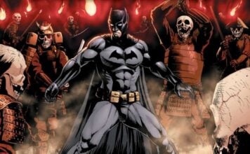 Beat’s Bizarre Adventure: BATMAN dons a DEATH MASK The cover of Batman: Death Mask. Batman fends off an army of skeletons wearing samurai armor.