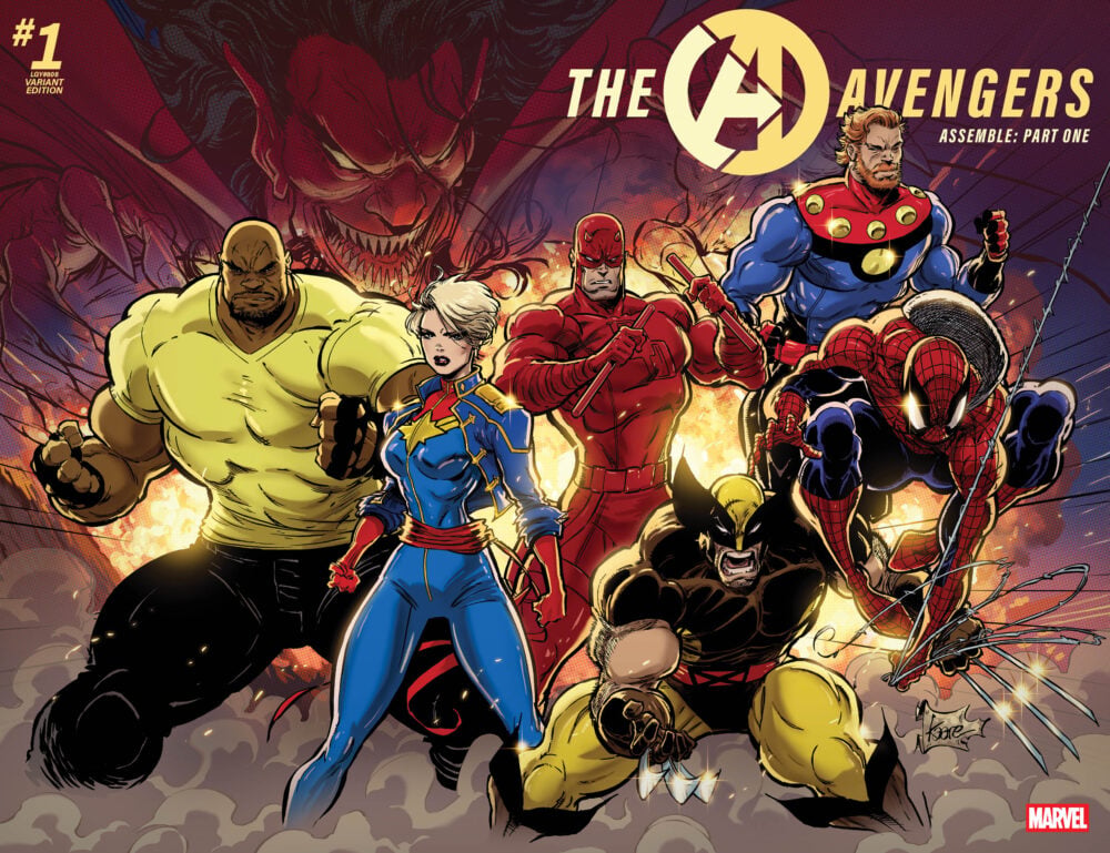 Avengers #1 (2026) wraparound cover by Kaare Andrews