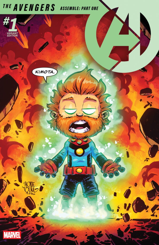 Avengers #1 (2026) cover by Skottie Young