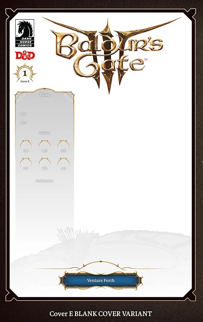 Baldur's Gate 3 #1 cover E blank cover