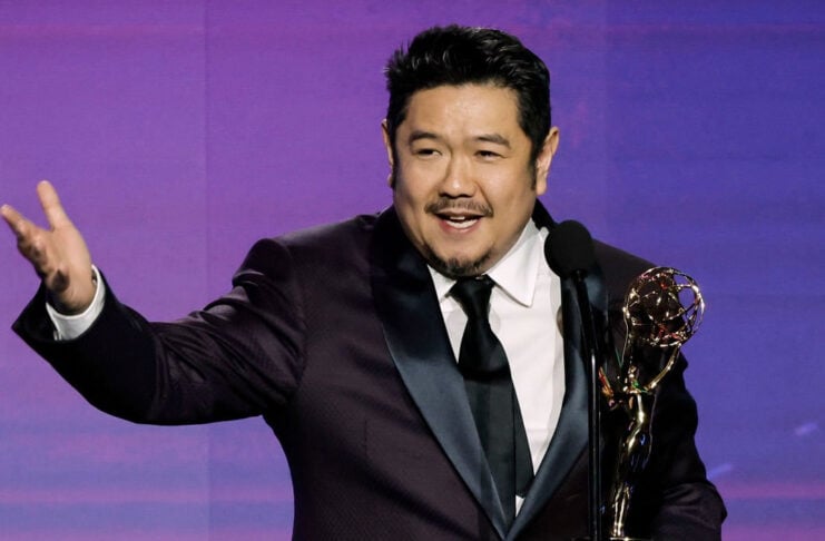 Eric Bauza accepting the Children and Family Emmy Award for Outstanding Voice Performance in a Preschool Animated Program in 2023. Photo by Kevin Winter/Getty Images.