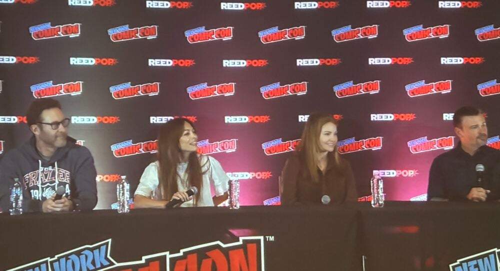 Tom Welling, Erica Durance, Michael Rosenbaum, Kristin Kreuk at Smallville 25th Anniversary Panel