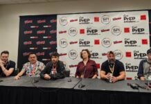 NYCC ’26: The Ink and Identity panel disappoints a photo of the panelists. left to right: cornillon, gustines, goldsmith, hilty, jimenez, andreyko